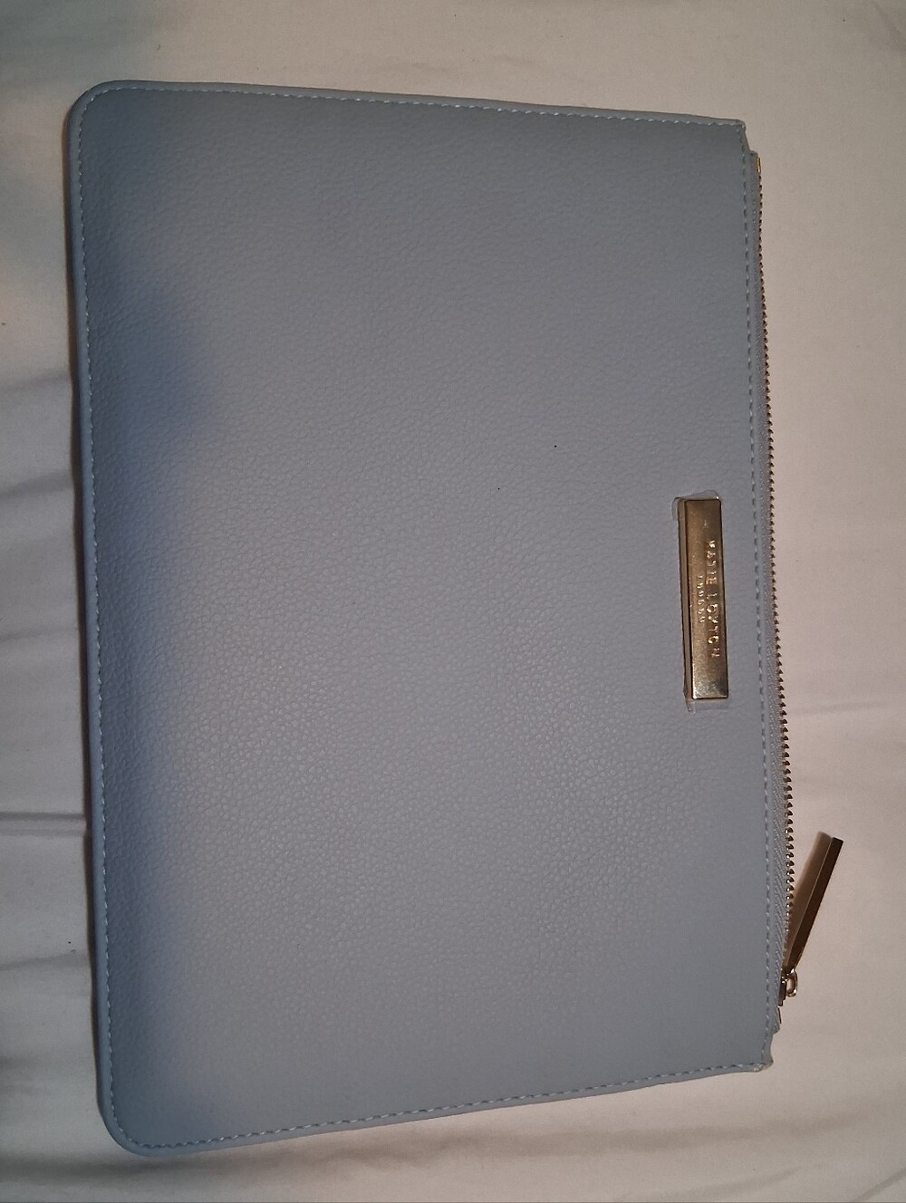 Katie Loxton London Cornflower Blue Saffiano Vegan Leather iPad Tablet Pouch Clu